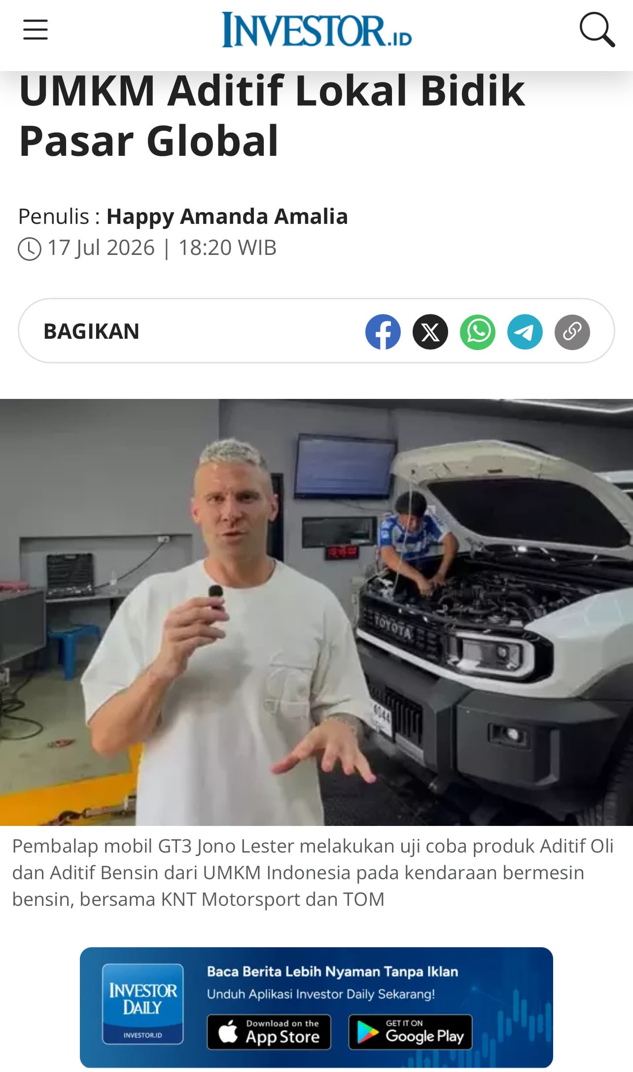 Liputan media tentang Tukang Solar — Investor.id