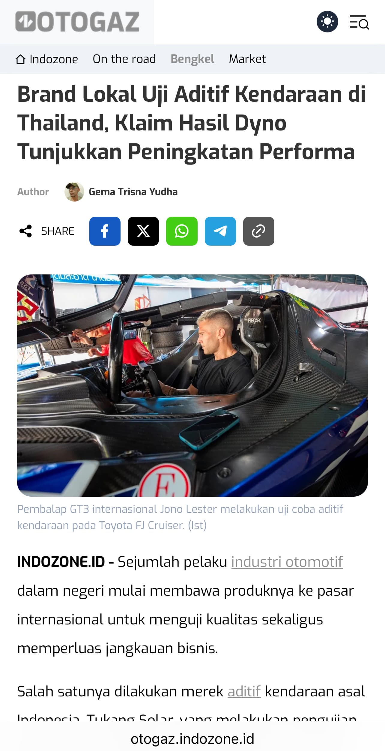 Liputan media tentang Tukang Solar — Otogaz · Indozone.id
